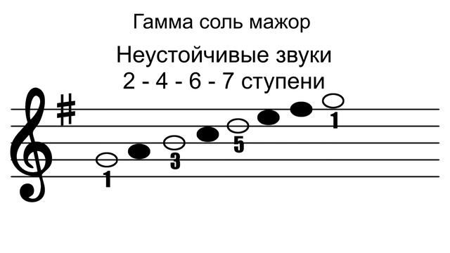 Гамма соль мажор. Сольфеджио.