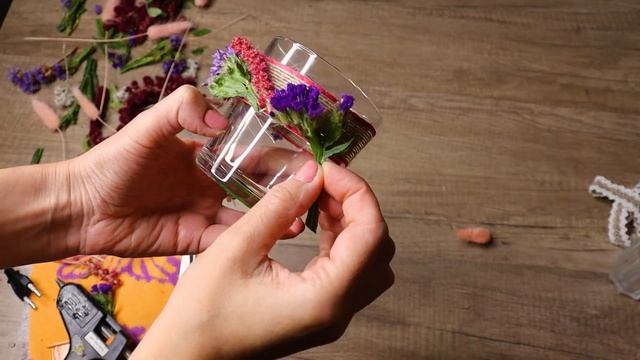 Стеклянные подсвечники с сухоцветами. 2 варианта | Уютный осенний декор с Надеждой Скороход