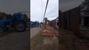 Начало строительства ангара.