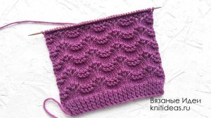 Прекрасный узор "Ажурные Волны" спицами!