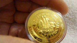 L Монета Масонська Жетон Токен Позолота Gold Plated Coin Masonic Token Gold plated 20231025