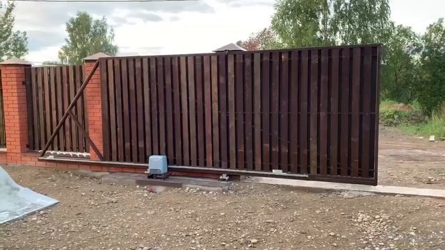 Откатные ворота с автоматикой R-tech смотреть онлайн