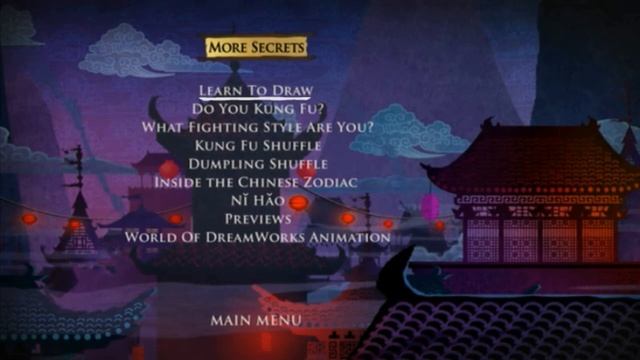 DVD MENU Walkthrough Kung Fu Panda Secrets of the Masters