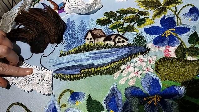 Поэтапно вышиваю Девушку и ее волосы / Ностальгия / процесс вышивки гладью. Hand Embroidery