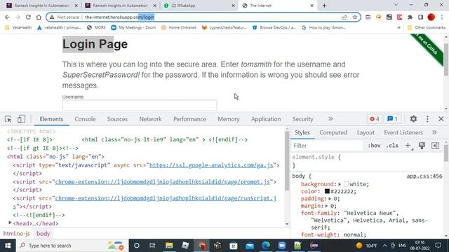 WebDriver Junit HerokuAppLoginScenariosProgramRecording July20220708 смотреть онлайн