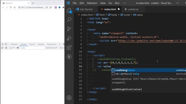 lodash pullAll() | How to remove values of an array смотреть онлайн