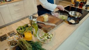 Новогодний салат с гребешком