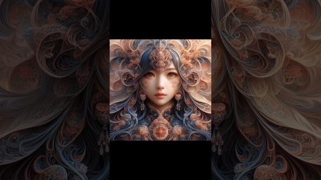 Фрактал и лицо девушки