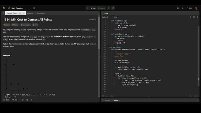 [Leetcode Daily Sep 15] 1584. Min Cost to Connect All Points (Python 中文解說) смотреть онлайн