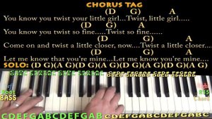 Twist and Shout (The Beatles) Piano Cover Lesson with Chords/Lyrics - D G A - Arpeggios
