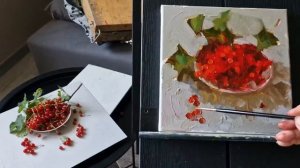 Красная смородина. Живопись маслом.