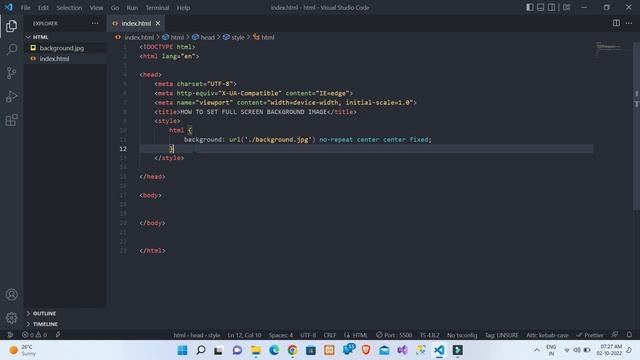 HOW TO SET FULL SCREEN BACKGROUND IMAGE IN HTML CSS #html #css #background #image смотреть онлайн