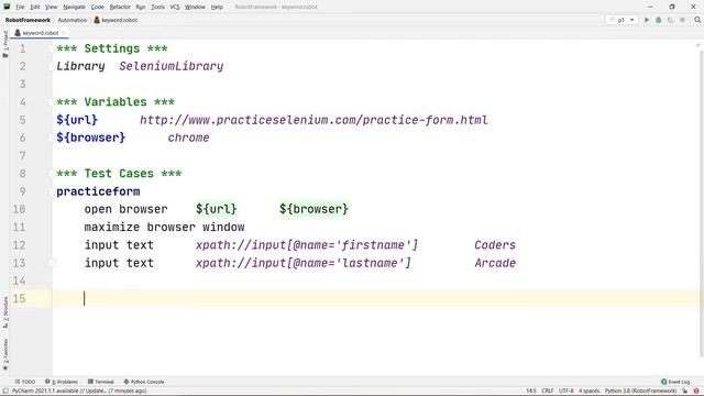 Working with Keywords in Robot Framework || Selenium Library.