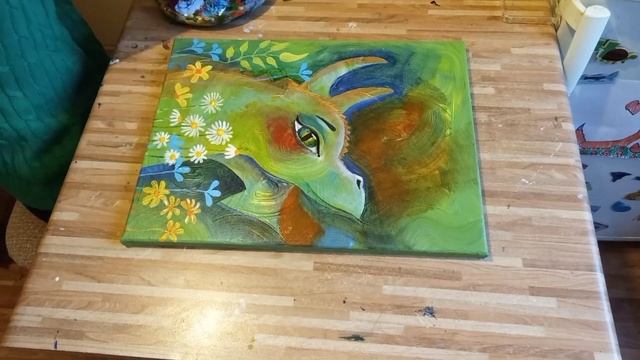 Картина с Драконом / Техника акриловой живописи / Авторские картины / Acrylic painting technique