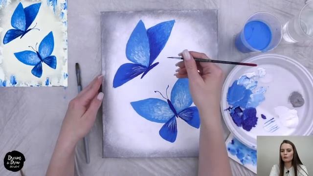 Бесплатный урок по акрилу «Бабочки» смотреть онлайн