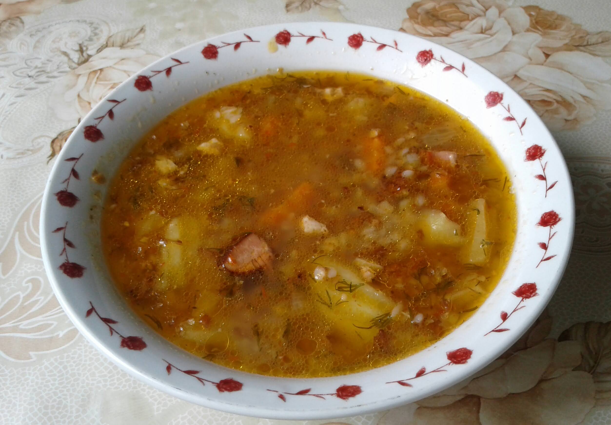 Суп гречневый с копчёной брюшиной в мультиварке, Кулинарный рецепт.