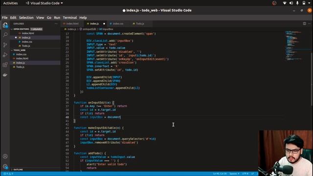 TODO App in Vanilla JS Part 2 | Machine Coding Round | Frontend Interview Questions | Javascript