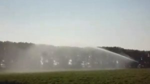 Работа дождевателя барабанной установки