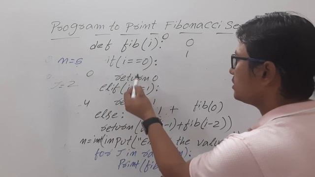L 39: PROGRAM TO PRINT FIBONACCI SERIES USING RECURSION |  PYTHON COURSE FOR BEGINNERS