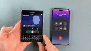 BlackBerry Passport VS iPhone 14 Pro Max Incoming Call & Outgoing Call