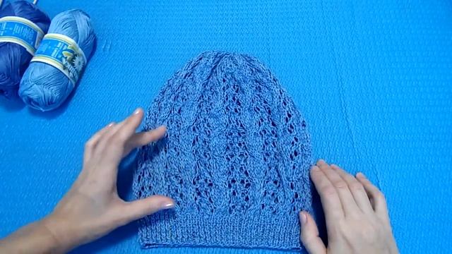 Вязание спицами. Шапочка "Бини", связана. смотреть онлайн