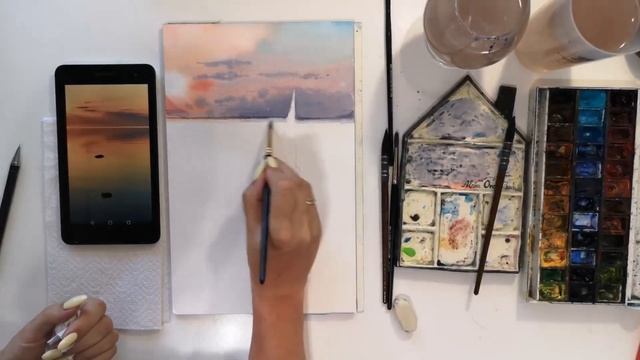 Морской пейзаж на закате смотреть онлайн