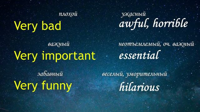 Популярные прилагательные английском языке и синонимы к ним | Adjectives смотреть онлайн