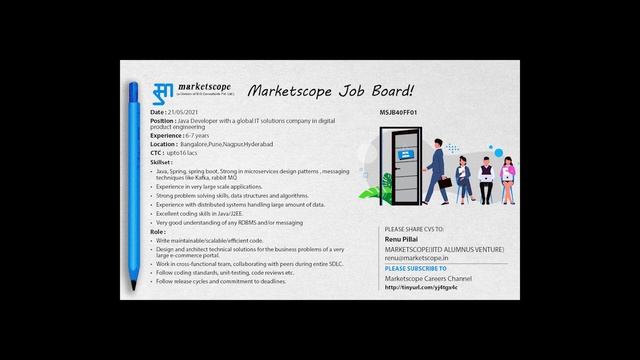 Job Vacancy | Java developer | 6 -7 years смотреть онлайн