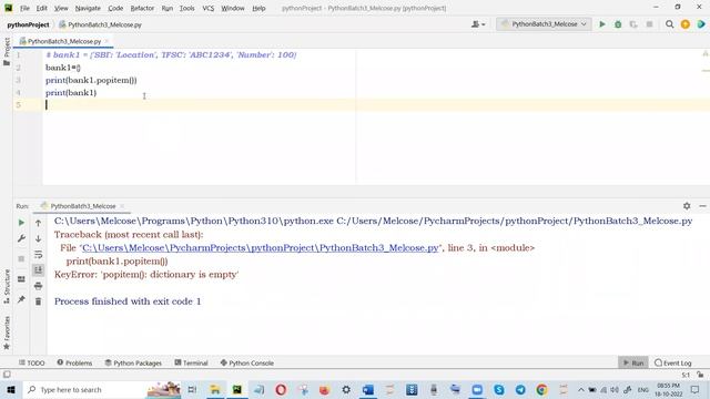 Day 17- Batch 3 - Dictionary - Python Collection Data Type - Part 5