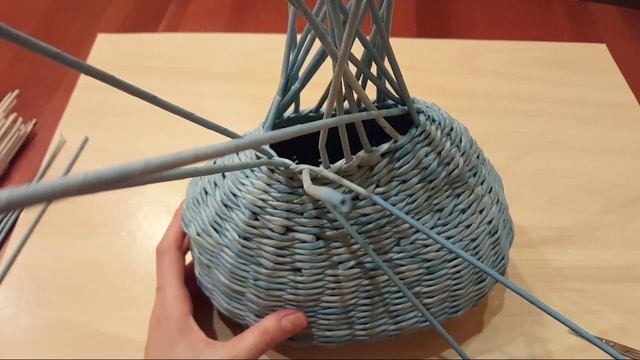 Плетем Мешок Деда Мороза из бумажной лозы! 2 часть! Запись транслиции!