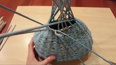 Плетем Мешок Деда Мороза из бумажной лозы! 2 часть! Запись транслиции!