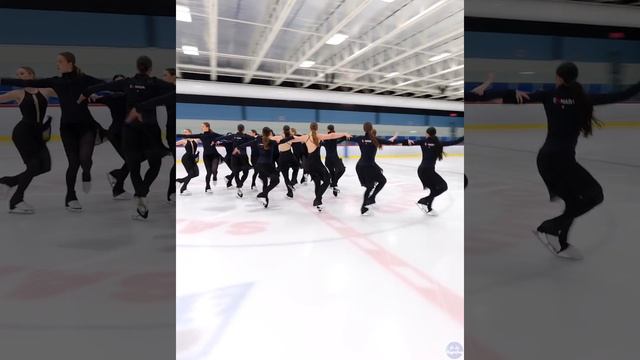 World Champion synchronized skating team Les Suprêmes practices their Free Dance