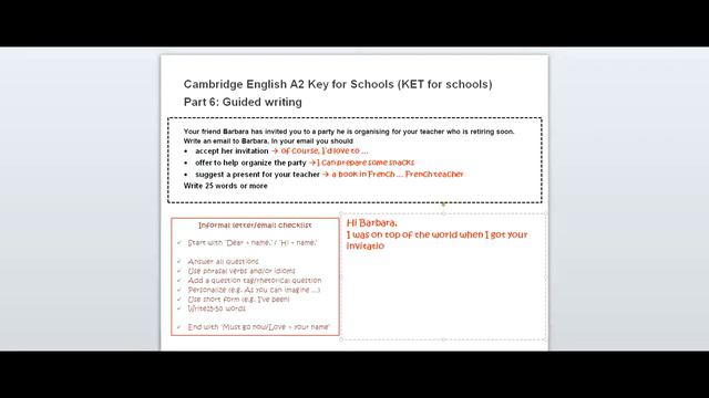 How to write informal emails for Cambridge English A2 KEY (KET for schools) exam - Party for teache смотреть онлайн