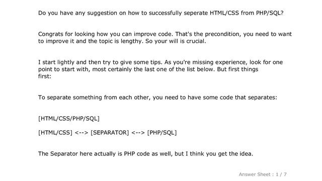 HTML : How to implement MVC style on my PHP/SQL/HTML/CSS code?