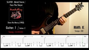 Slayer - Metal Storm / Face The Slayer - Guitar riffs with tabs / cover / lesson