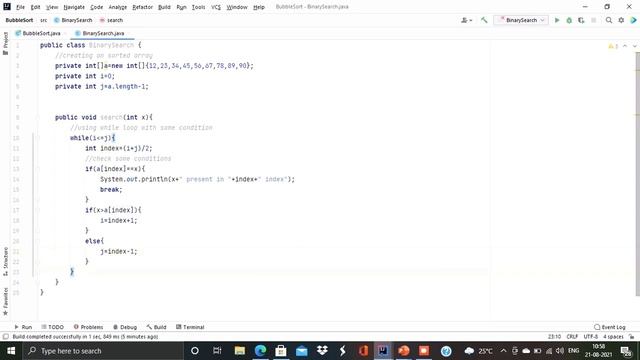 Binary Search in java