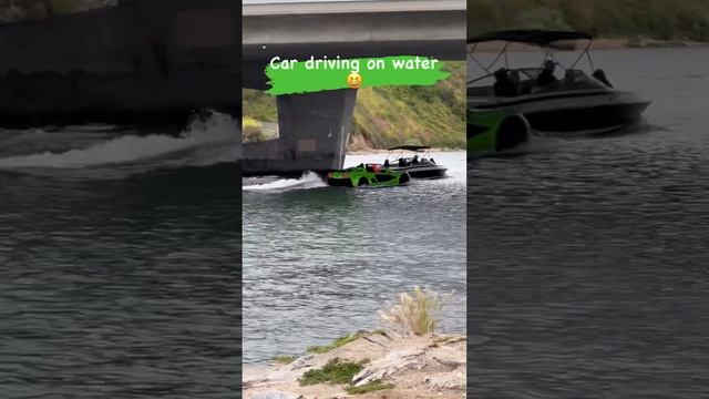 Car driven on water joke watersport corvette lifeinamerica usa