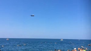 посадка самолёта над морем