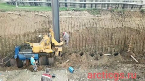 Вдавливание шпунта.