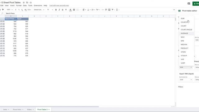 Google Sheets Pivot Table For Sports смотреть онлайн