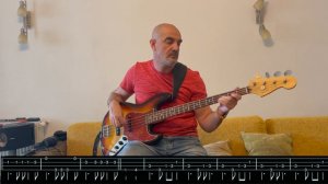 Gary Moore - Midnight Blues (bass cover with tab)