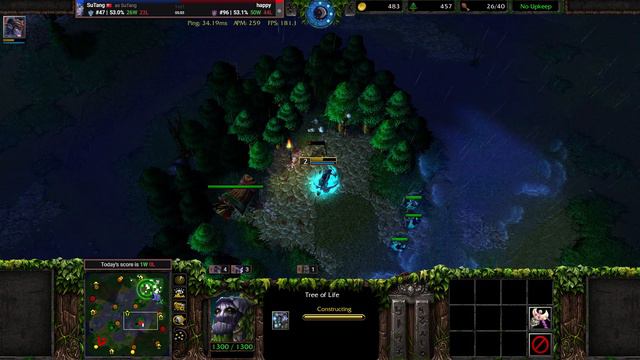 恶意暂停和骂人被多次举报之人 以牙还牙Warcraft III 1v1 vs Orc MMR 1810 W3C 1.36.0 魔兽争霸III重制版