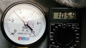 Снятие зависимости сопротивления датчика давления ММ370 от давления.