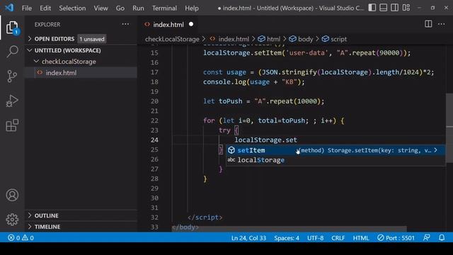 Check localStorage Space | JavaScript Tutorial смотреть онлайн