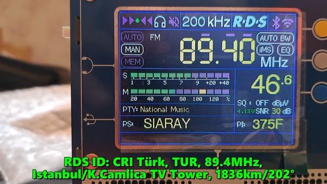 07.07.2023 07:26UTC, [Es], CRI Türk, Турция, 89.4МГц, 1836км