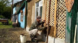 Ремонт дома в деревне...Оббиваю дранкой ,штукатурю стены