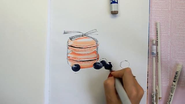 Макаруны. Скетчинг маркерами. Рисуй легко! с Еленой Кармаковой