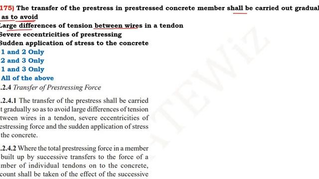 IS 1343 Most Expected MCQ's on Civil Engineering IS Codes||MCQ Practice Series|IESGATEWiz|Session-1