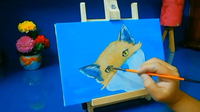 Fox painting | Fox painting easy | Animal Drawing cute | Fox painting for kids | How to painting fo