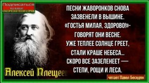 Песни жаворонков снова —Алексей Плещеев —Русская Поэзия —читает Павел Беседин